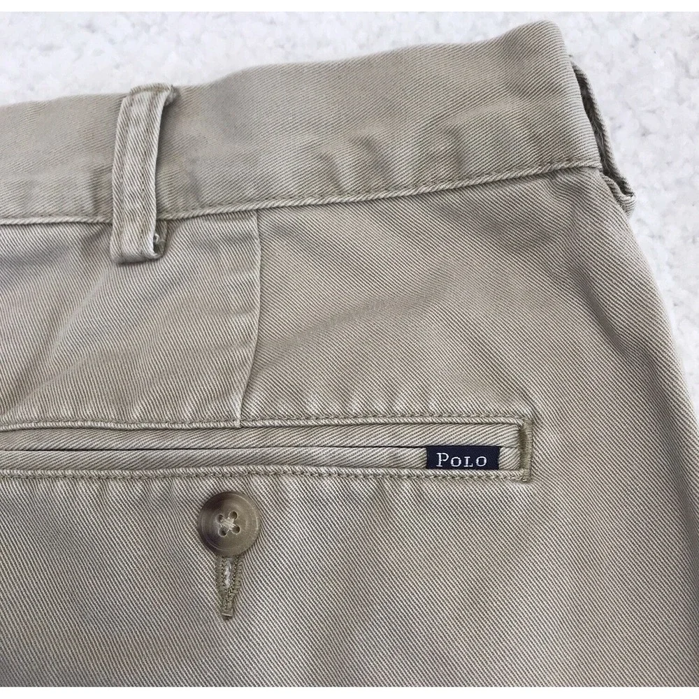 Vintage Polo Ralph Lauren Shorts Mens 40 Classic Tan PLEATED Chino 8